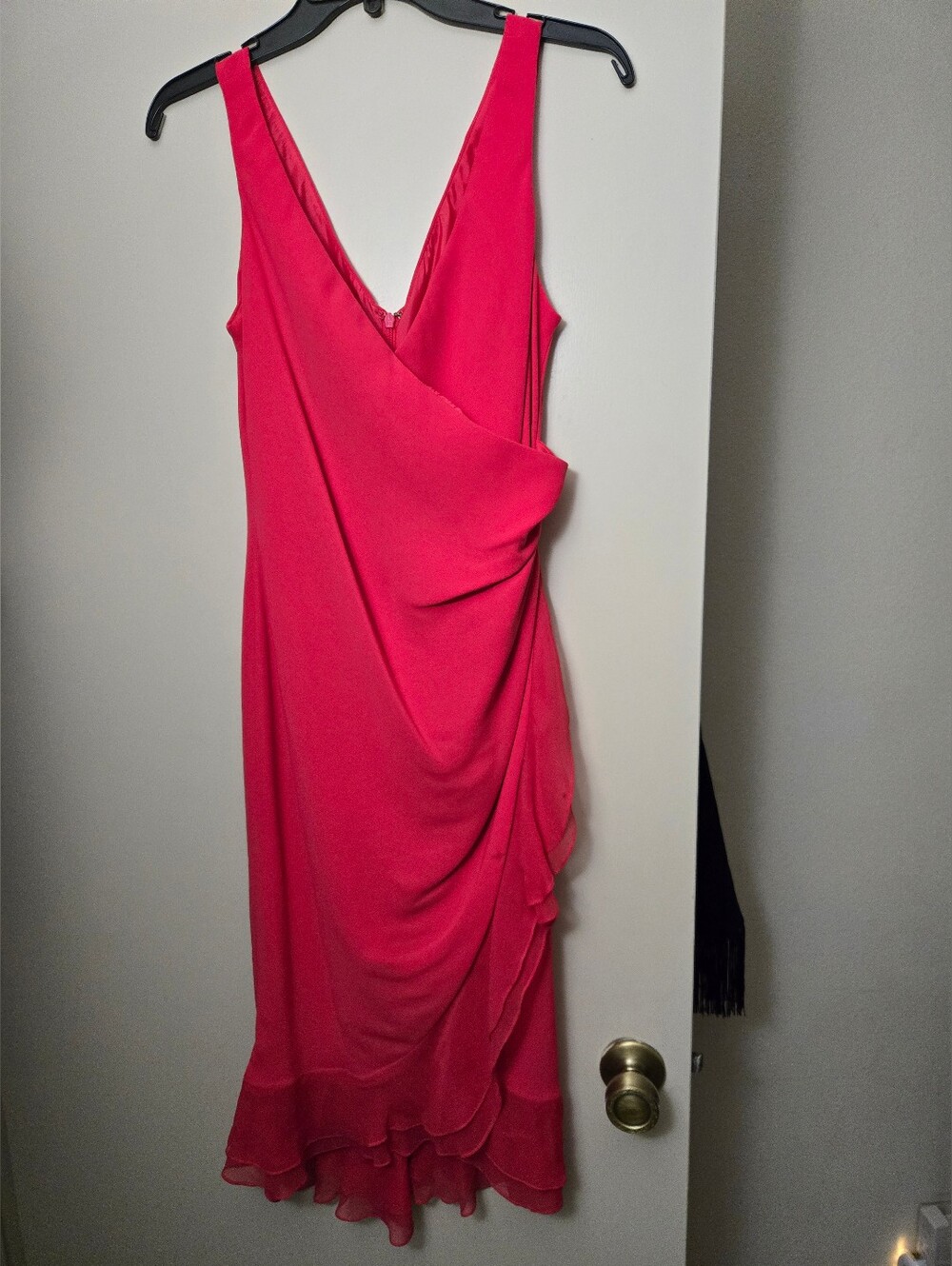 Jones New York Sleeveless Hot Pink Draped Midi Dress